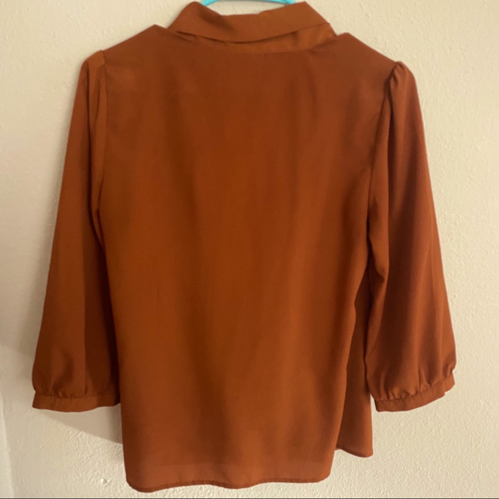 Rust Wrap Blouse - Picture 5 of 5